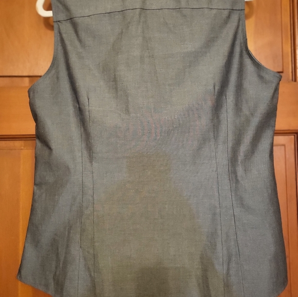 NWT FOXCROFT HIDDEN BUTTON FRONT CAREER SUMMER OFFICE  NON IRON GREY TOP SIZE 14 - Picture 2 of 6